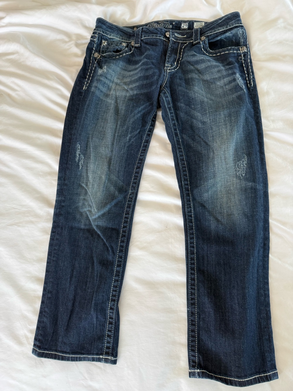 Miss Me Men's Medium Dark Blue Slim Straight Jeans
